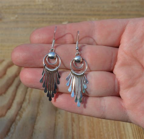 Boho Sterling Silver Dangle Earrings