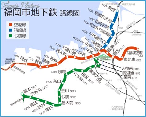 Fukuoka Subway Map - TravelsFinders.Com