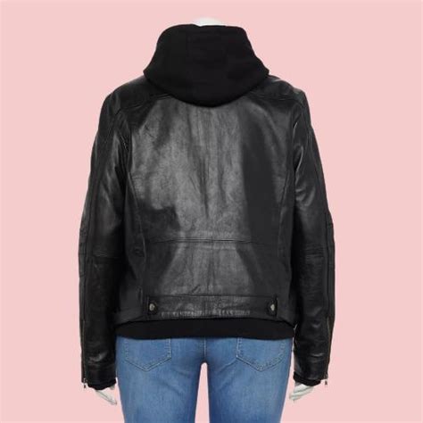 Plus Size Leather Jacket With Hood Airborne Jacket