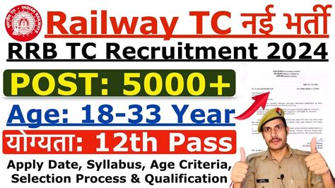 Railway TC Clerk New Vacancy 2024 Railway TC Clerk Recruitment 2024