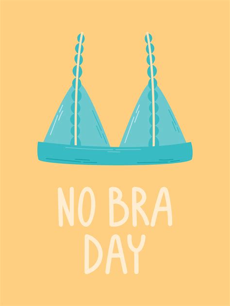 National Holiday No Bra Day Cartoon Vector Card Or Flat Banner With Lingerie 21903636 Vector