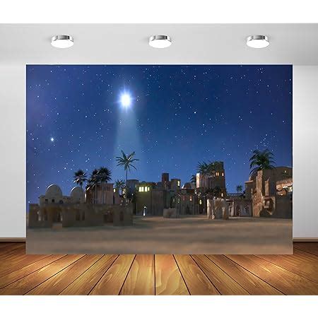 Amazon AOFOTO 5x3ft Stable Nativity Scene Background Shiny Star