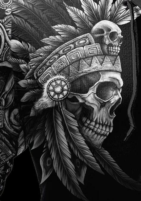 Pin by Jeck on Череп Тату skull арт Indian skull tattoos Aztec