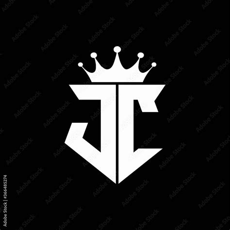 Jc Logo Monogram Shield Shape With Crown Design Template Vector De