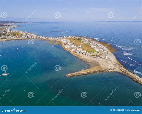 Old Scituate Lighthouse Aerial View Ma Usa Stock Image Image Of