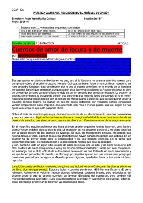 Practica Calificada De Articulo De Opini N Comunicaion Pdf Descarga