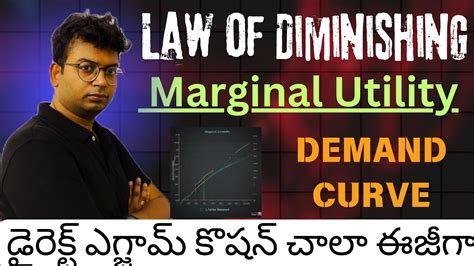 Law Of DMU In Telugu Diminishing Marginal Utility In Telugu Economics