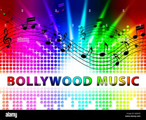 Bollywood Music Notes Design Represents Movie Industry Songs And Audio