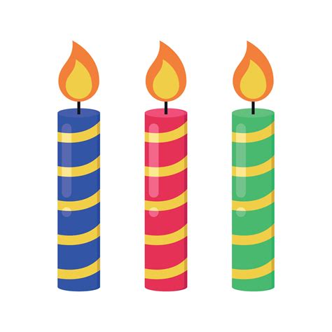 Birthday Cake Candles 16283713 Vector Art At Vecteezy