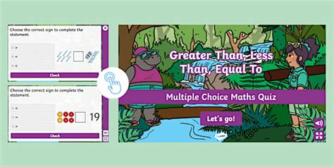 Free Greater Than Less Than Equal To Multiple Choice Quiz Ks