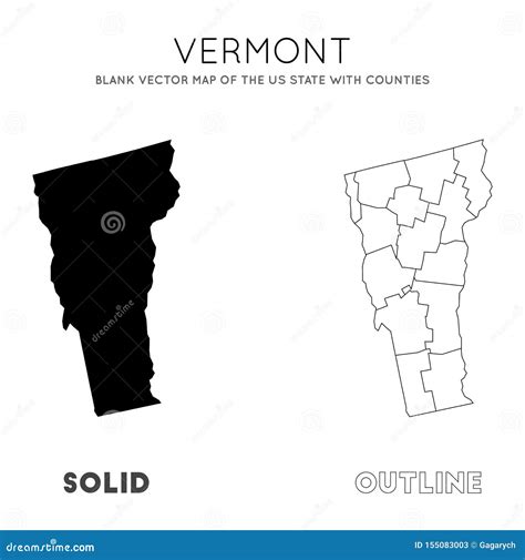 Vermont Map Stock Vector Illustration Of America Boundary 155083003