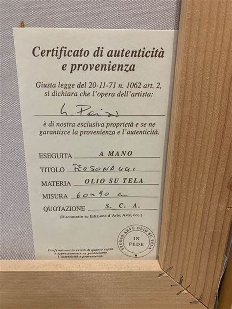 Quadro Pregiato Con Certificazione Di Autenticit Barletta Andria Trani