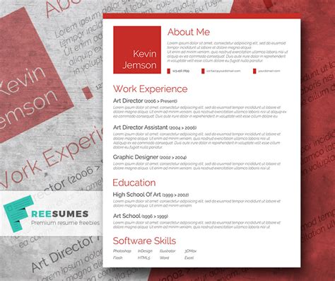 Creative In Red A Free Elegant Cv Template Freesumes