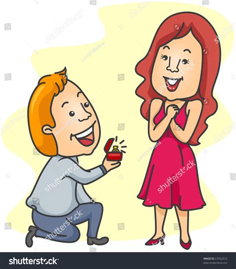 Illustration Of A Man Proposing To His Girlfriend 67052515 Shutterstock