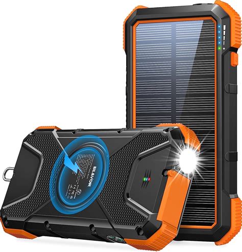 Blavor Solar Power Bank Pd 18w Qc30 Fast Wireless Charger 10w75w5w Four Outputstwo Inputs