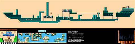 Super Mario Brothers 3 - World 3 Airship Nintendo NES Map BG