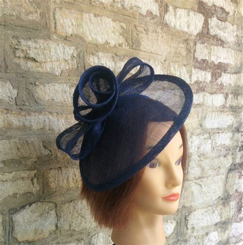 Navy Blue Wedding Hat Wedding Fascinator Hat Races Fascinator Etsy Israel