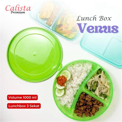 Jual Calista Lunch Box Venus Kotak Makan Bulat Sekat Kotak Bekal