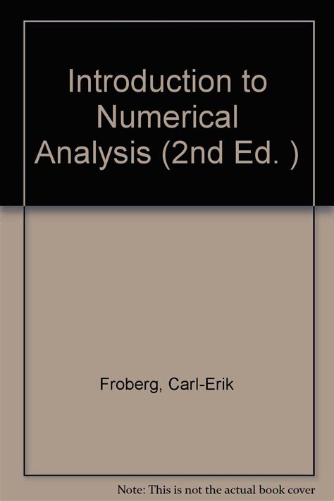 Introduction To Numerical Analysis 2nd Ed Books