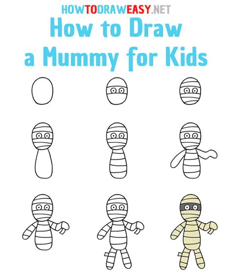 How To Draw A Mummy For Kids How To Draw Easy