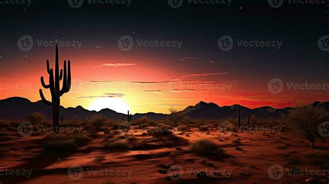 Desert Landscape Silhouette Stock Photos, Images and Backgrounds for ...