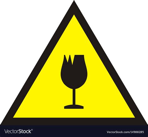 Broken Glass Warning Sign Royalty Free Vector Image