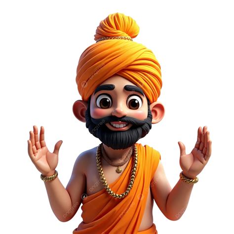 Traditional Spiritual Figure In Vibrant Attire Joyful And Cultural