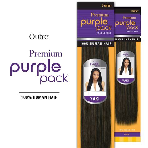 Outre Premium Purple Pack Yaki Human Hair 10 Color T1B 350