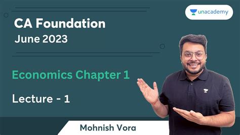 L 1 Economics Chapter 1 CA Foundation June 2023 Mohnish Vora