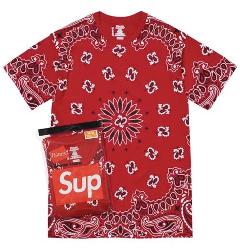 Yahoo Supreme Hanes Bandana Tagless Tees Red S