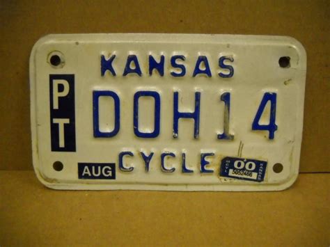 Buy Kansas Motorcycle License Plate Doh14 Harley Honda Kawasaki Suzuki