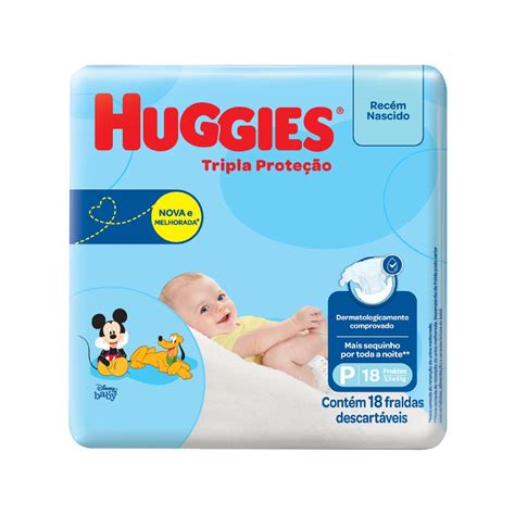 Fralda Huggies Tripla Protecao Jumbinho Com 18 Tamanho P