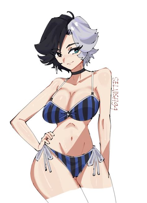 Selvish Luna Snow Marvel Marvel Rivals Highres Girl Artist Name Bikini Black Hair