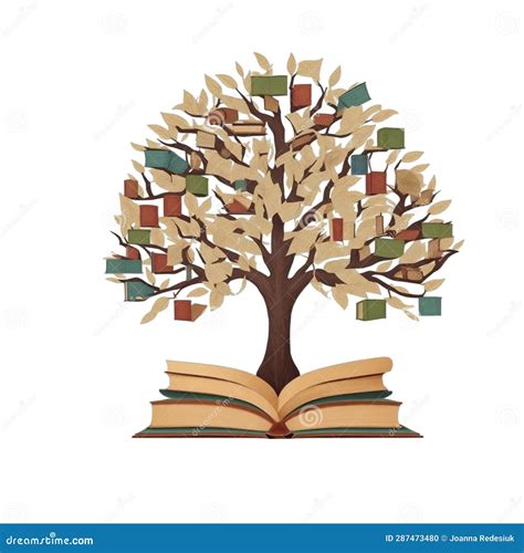 Tree Of Knowledge With Books Instead Of Leaves Stock Illustration