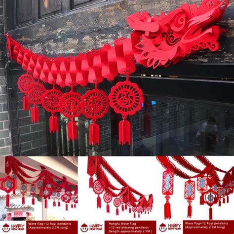 Lunar New Year Decorations Chinese Dragon Banner Party Favors For