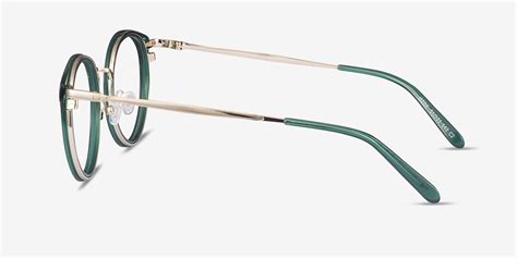 Jezzie Round Emerald Green And Gold Glasses For Women Eyebuydirect