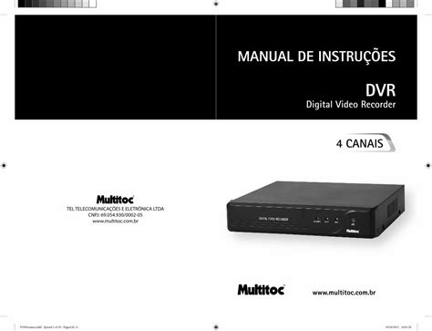 Pdf · Dvr Manual De InstruÇÕes O Alarme Irá Acionar A Gravação E Gravar De Acordo