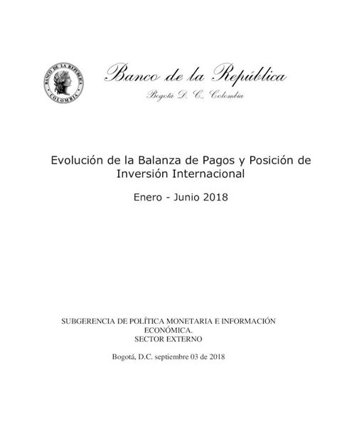 Pdf Evoluci N De La Balanza De Pagos Y Posici N De Inversi N La