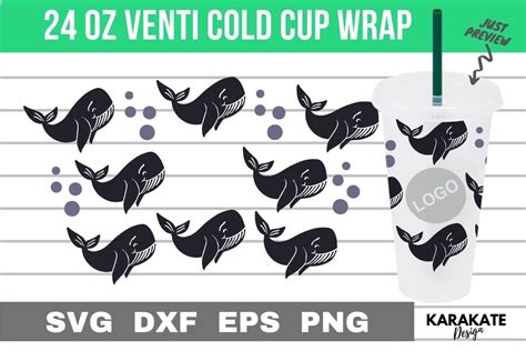 Cool Whale Oz Venti Hole Wrap Svg Graphic By Karakate Creative