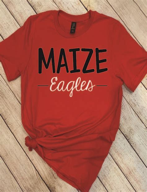 Maize Eagles Mascot Line Tee Wicked Stitch Wichita Kansas