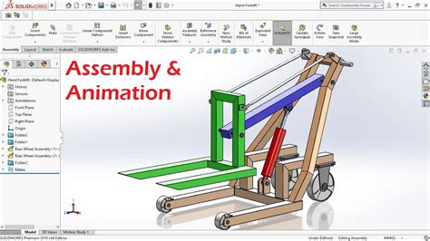 Hydraulic Hand Forklift Assembly And Animation Tutorial In Solidworks