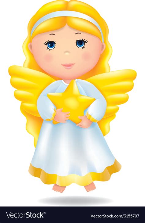 Angel With Star Royalty Free Vector Image Vectorstock