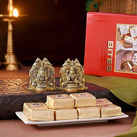 Buy Send Prosperous Diwali Lakshmi Ganesha Idol Sweets Combo Online Fnp