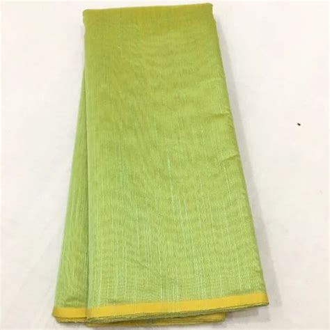 Viscose Rayon Cotton Banarasi Semi Chanderi SLUB Plain Gold Cross