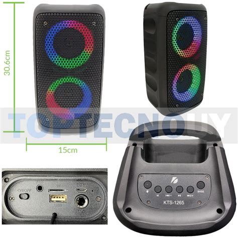 Caja Activa Parlante Bluetooth Tws X Luces Led Rgb Usb Aux Micro Sd