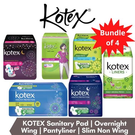 Bundle Of Kotex Sanitary Pad Overnight Wing Pantyliner Slim