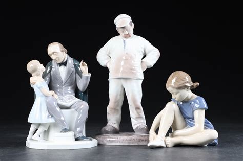 Royal Copenhagen Bing Grøndahl 3 figurer af porcelæn 3 Barnebys