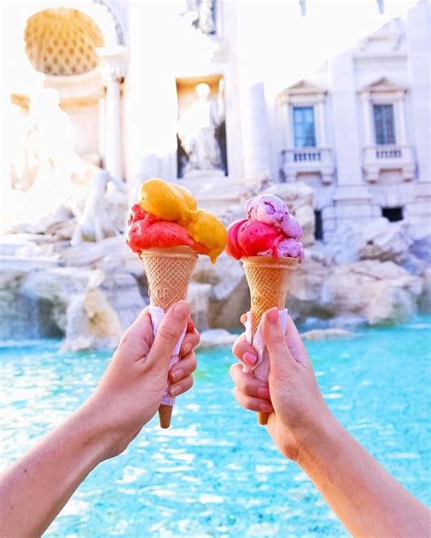 Gelato At The Trevi Fountain Rome Italy