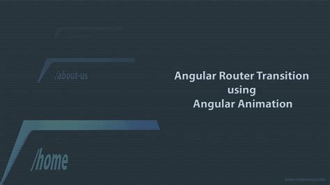 Angular router animation - Codershood