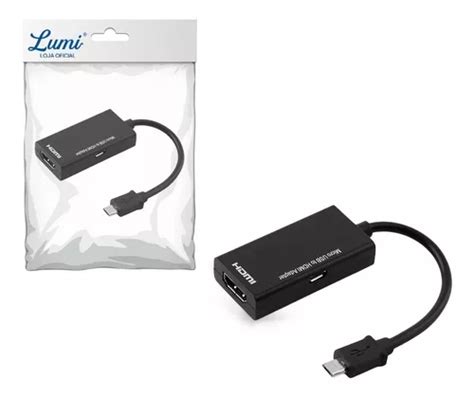 Cabo Adaptador Micro Usb V8 Para Hdmi Mhl Espelhamento Tv